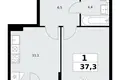Appartement 1 chambre 37 m² Kommunarka, Russie