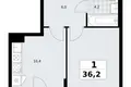 Wohnung 1 zimmer 36 m² Troizk, Russland