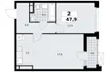 2 room apartment 48 m² Kommunarka, Russia