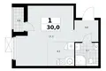 Wohnung 1 zimmer 30 m² Kommunarka, Russland