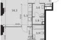 2 room apartment 56 m² Moscow, Russia