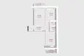 2 room apartment 53 m² Minsk, Belarus
