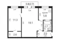 2 bedroom apartment 45 m² Minsk, Belarus
