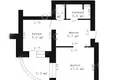 Wohnung 1 zimmer 43 m² Muchaviecki sielski Saviet, Belarus