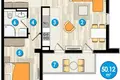 Кондо 1 спальня 44 м² Boreti, Черногория