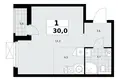 Квартира 1 комната 30 м² район Коммунарка, Россия