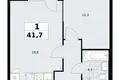 1 room apartment 42 m² Troitsk, Russia