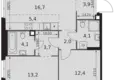 Mieszkanie 3 pokoi 66 m² Moskwa, Rosja