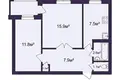 Appartement 2 chambres 47 m² Kalodziscanski sielski Saviet, Bélarus