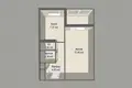 1 room apartment 34 m² Minsk, Belarus