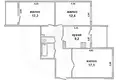 Apartamento 3 habitaciones 67 m² Muchaviecki sielski Saviet, Belarús