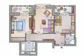 Mieszkanie 2 pokoi 68 m² Mińsk, Białoruś