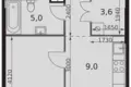 1 room apartment 35 m² Moscow, Russia