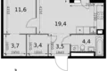 1 room apartment 47 m² Moscow, Russia