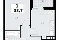 Apartamento 1 habitación 34 m² Kommunarka, Rusia
