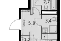 2 room apartment 59 m² Moscow, Russia