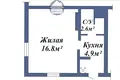 1 room apartment 24 m² Baranavichy, Belarus