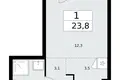 Apartamento 1 habitación 24 m² Troitsk, Rusia