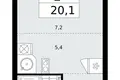 Квартира 1 комната 20 м² район Коммунарка, Россия