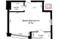 1 room apartment 44 m² Minsk, Belarus
