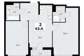 2 room apartment 64 m² Kommunarka, Russia
