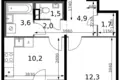 Wohnung 1 zimmer 38 m² Leninsky District, Russland
