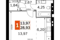 Kawalerka 1 pokój 29 m² Odincovskij gorodskoj okrug, Rosja