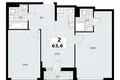 2 room apartment 64 m² Kommunarka, Russia
