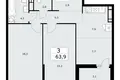 Appartement 3 chambres 64 m² Kommunarka, Russie
