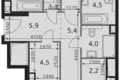 3 room apartment 99 m² Moscow, Russia