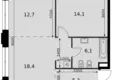Квартира 2 комнаты 59 м² Москва, Россия