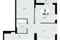 Wohnung 2 zimmer 46 m² Kommunarka, Russland