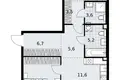 3 room apartment 81 m² Kommunarka, Russia