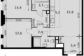 Apartamento 3 habitaciones 63 m² Moscú, Rusia