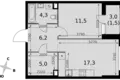 Appartement 1 chambre 46 m² Moscou, Russie