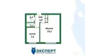 Wohnung 1 zimmer 34 m² Dsjarschynsk, Belarus