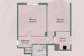 2 room apartment 60 m² Minsk, Belarus