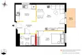 2 room apartment 42 m² Warsaw, Poland