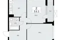 2 room apartment 53 m² Kommunarka, Russia