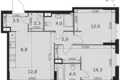 Apartamento 3 habitaciones 62 m² Moscú, Rusia