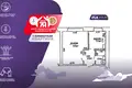 Квартира 1 комната 21 м² Молодечно, Беларусь