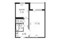 1 bedroom apartment 33 m² Minsk, Belarus