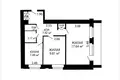 Квартира 2 комнаты 47 м² Минск, Беларусь