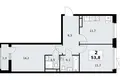 2 room apartment 54 m² Vnukovo, Russia