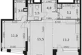 Appartement 2 chambres 60 m² Moscou, Russie