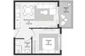 Квартира 1 комната 43 м² Газипаша, Турция