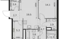 Квартира 3 комнаты 87 м² Москва, Россия