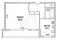 Apartamento 1 habitación 37 m² Kobriny, Belarús
