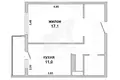 1 room apartment 42 m² Muchaviecki sielski Saviet, Belarus