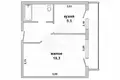 Appartement 1 chambre 39 m² Muchaviecki sielski Saviet, Bélarus